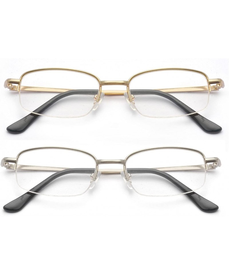 Pairs Metal Frame Spring Hinge Reading Glasses With Portable Aluminum