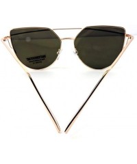 Cat Eye Cats Eye Shape Sunglasses Metal Vintage Mirrored Women UV 400 - Brown - Frame on Frame Design - C618EOM057N $13.85