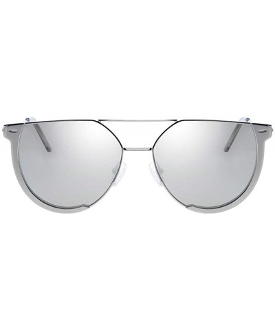 Aviator Polarized sunglasses fashion mirror mirror- stainless steel frame wear clear - A - CE18RY7QZ88 $47.95