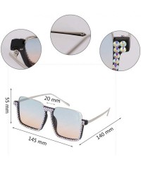 Oversized Bee Pilot Sunglasses Oversize Metal Frame Vintage Retro Men Women Shades - Cyan229 - C318ZYLHOTQ $19.51