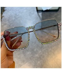 Oversized Bee Pilot Sunglasses Oversize Metal Frame Vintage Retro Men Women Shades - Cyan229 - C318ZYLHOTQ $19.51