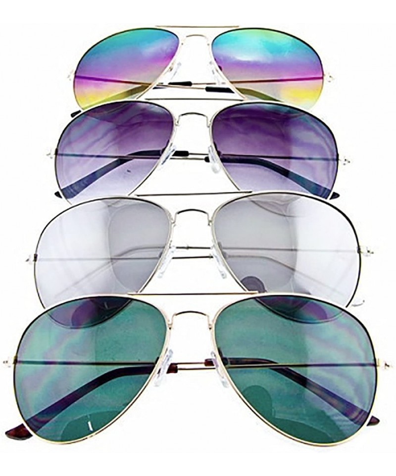 Aviator Aviator Frame Sunglasses- Dark Lens/Silver Frame - CQ12O5EFU3R $8.67