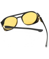 Square Vintage Sunglasses- Fashion Irregular Shape Glasses Retro Style Unisex - Yellow - CU18ROURUSM $8.55