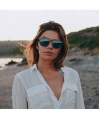 Wayfarer Polarized Sunglasses for Women Vintage Retro Round Mirrored Lens - Grey Blue Leopard Frame Grey Lens - C519COIQTN0 $...