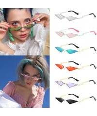 Square Novelty Sunglasses Fashion Irregular Man Women Cat Eye Rhombus Eye Glasses Shades Vintage Retro Sun Glasses - C2196SLC...