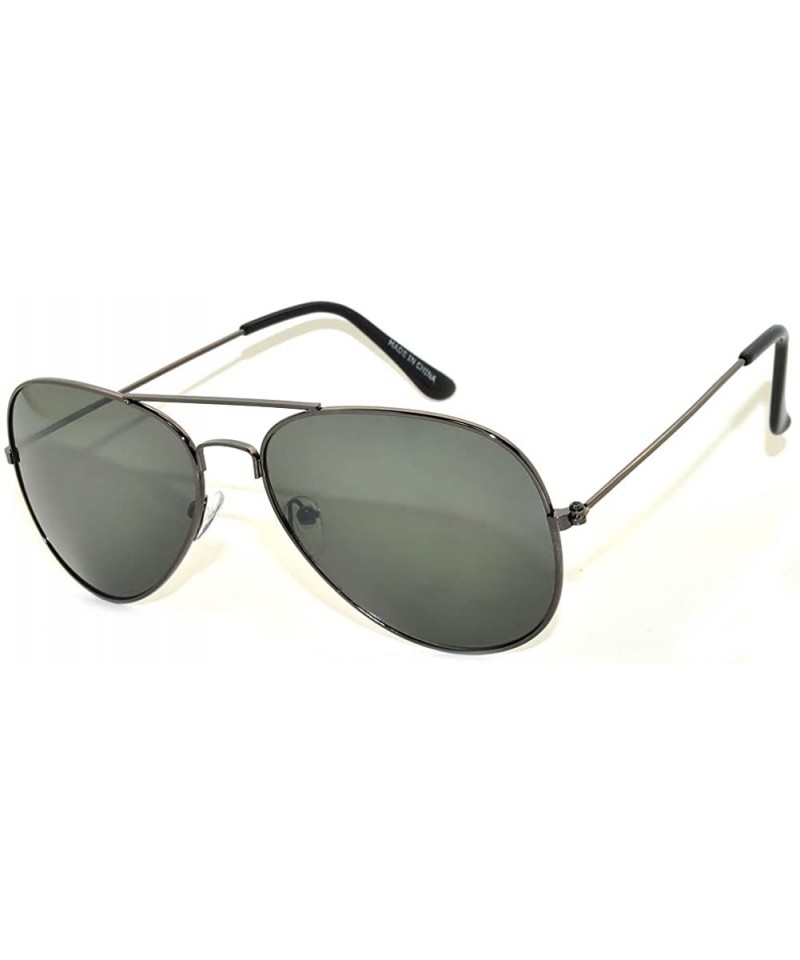 Classic Aviator Style Colored Lens Sunglasses Metal Frame - \\ Gun ...
