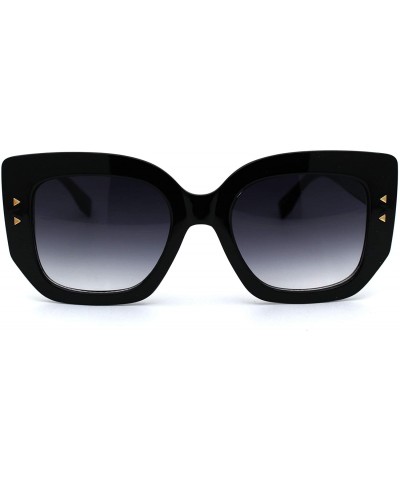 Womens Thick Mod Plastic Butterfly Oversize Cat Eye Sunglasses - Black ...