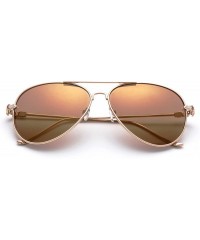 Aviator Aston" - Modern Celebrity Design Fashion Sunglasses Aviator Style for Men and Women - Gold/Brown - CP17YE5QTAS $10.53