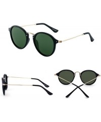 Oversized Retro Polarized Round Sunglasses for Women Vintage Small Mirror Glasses - C4186NY07R8 $20.01