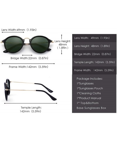 Oversized Retro Polarized Round Sunglasses for Women Vintage Small Mirror Glasses - C4186NY07R8 $20.01