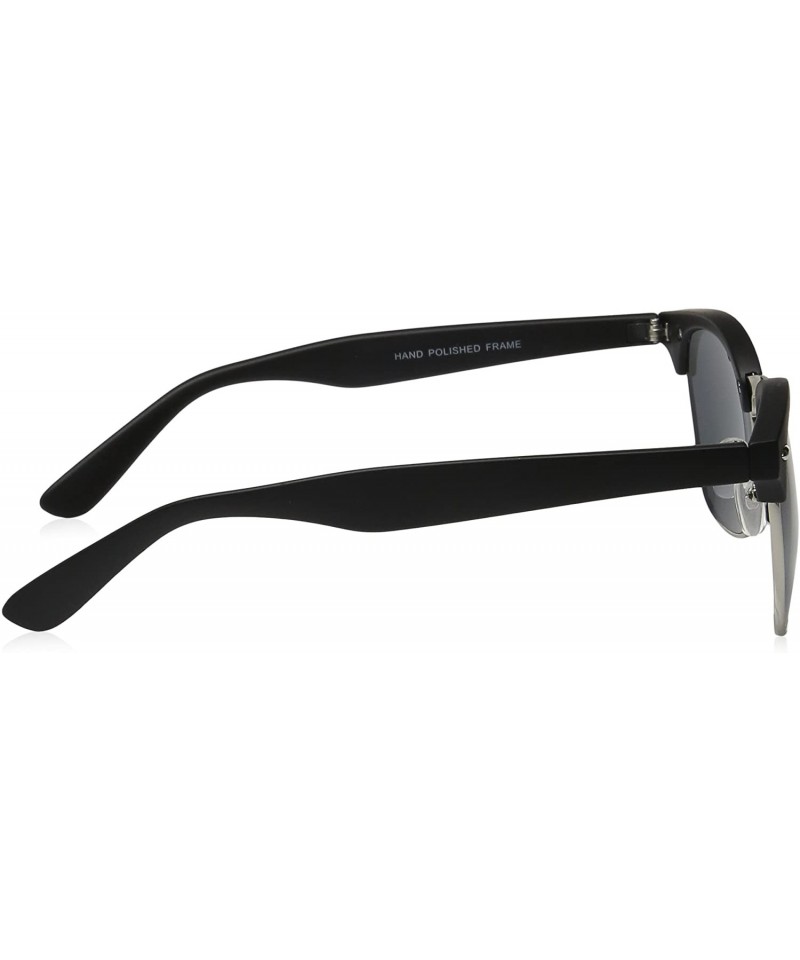 Half Frame Semi-Rimless Horn Rimmed Sunglasses - Matte Black-gold ...