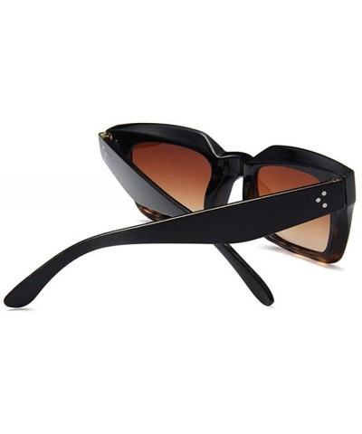 Square 2019 New Square Sunglasses Women Italy Luxury Brand Designer Women BrightBlack - Tea - CF18XDUT7K3 $10.97