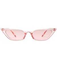 Cat Eye Sunglasses Designer Vintage Transparent Glasses - Clear Pink - C3198G6HGWL $22.17
