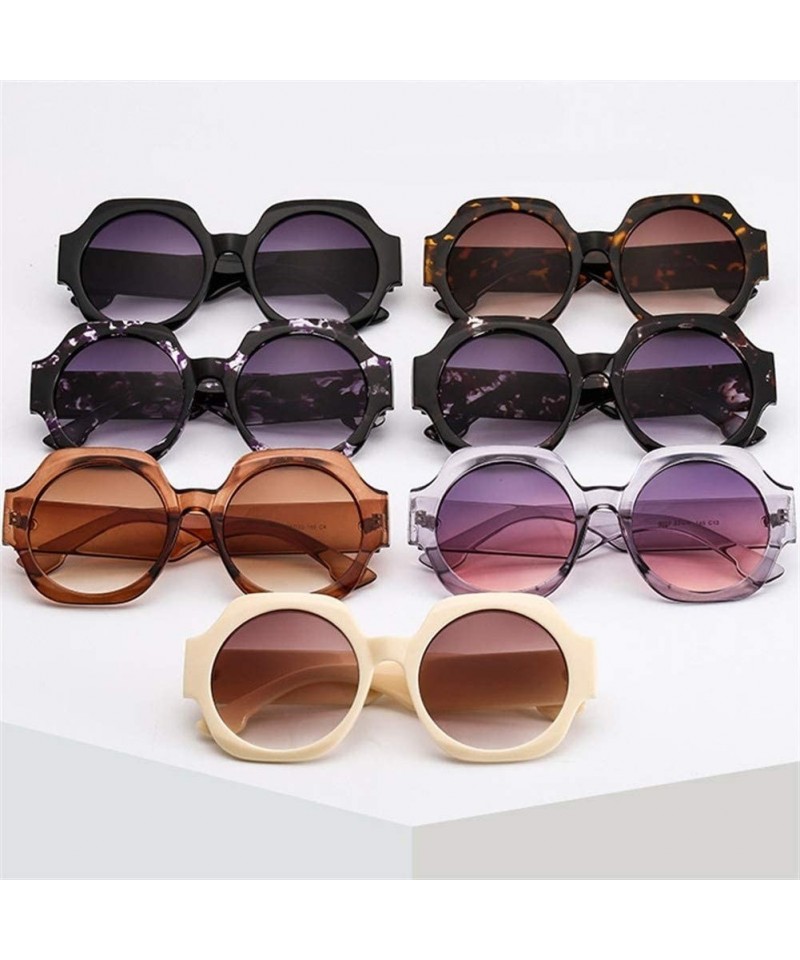 Women Big Frame Round Sunglasses Oversized Tortoise Gragual Lens ...