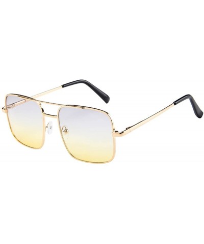 Semi-rimless Women Men Vintage Retro Glasses Unisex Fashion Oversize Frame Sunglasses Eyewear - C - C6193XHLC82 $7.56