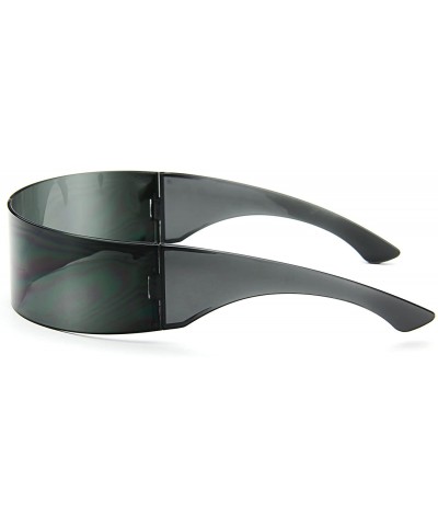 Futuristic Shield Sunglasses Monoblock Cyclops 100% UV400 - Black ...