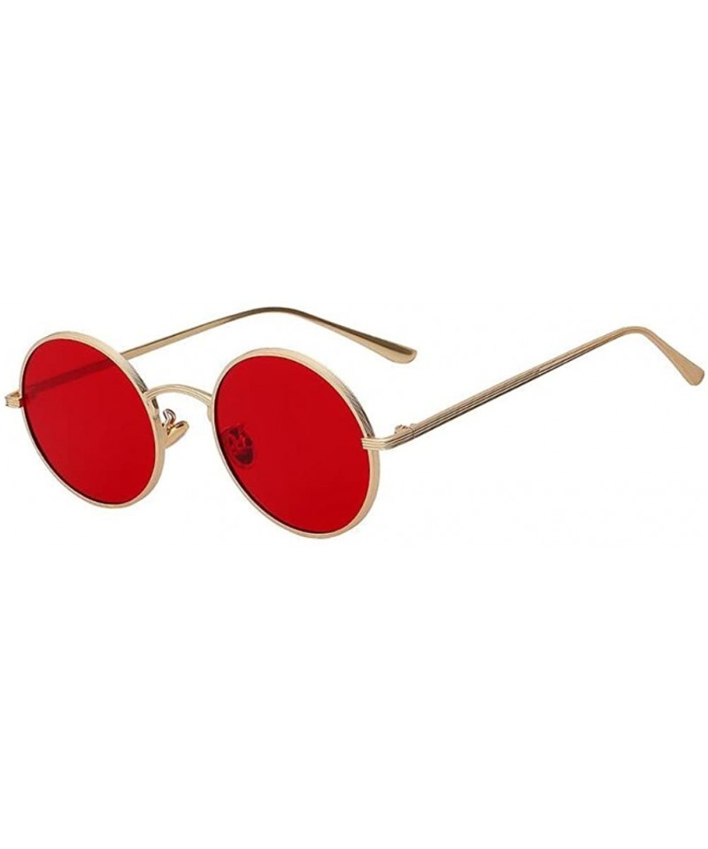 Round Unisex Men UV400 Round Retro Vintage Sunglasses Women Fashion Glasses Eyeglasses - Red - C218C8NG94T $10.54