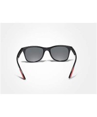 Wayfarer Genuine Tough Men's Polarized Sunglasses Square Fashion - Black/Red - CS18YK8HDCE $22.25