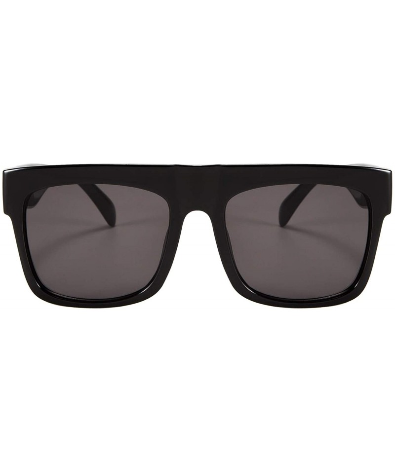Oversized Retro Sunglasses Women Flat Top Square Frame Designer Shades ...