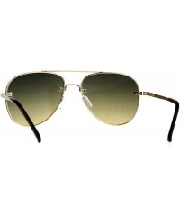 Aviator Rims Behind Lens Aviator Sunglasses Designer Style Metal Frame UV 400 - Gold (Brown) - CW188T56R59 $10.66