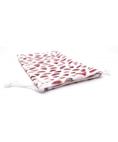 Rectangular Premium Drawstring Closure Fruit Print Microfiber Eyewear Pouch - Watermelon - C71956WELWR $8.68