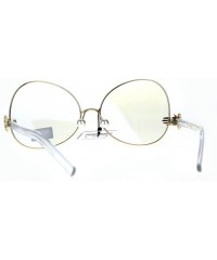 Butterfly Nerd Clear Lens Metal Rim Butterfly Swan Drop Temple Eye Glasses - Gold - CG186USGLQS $14.63