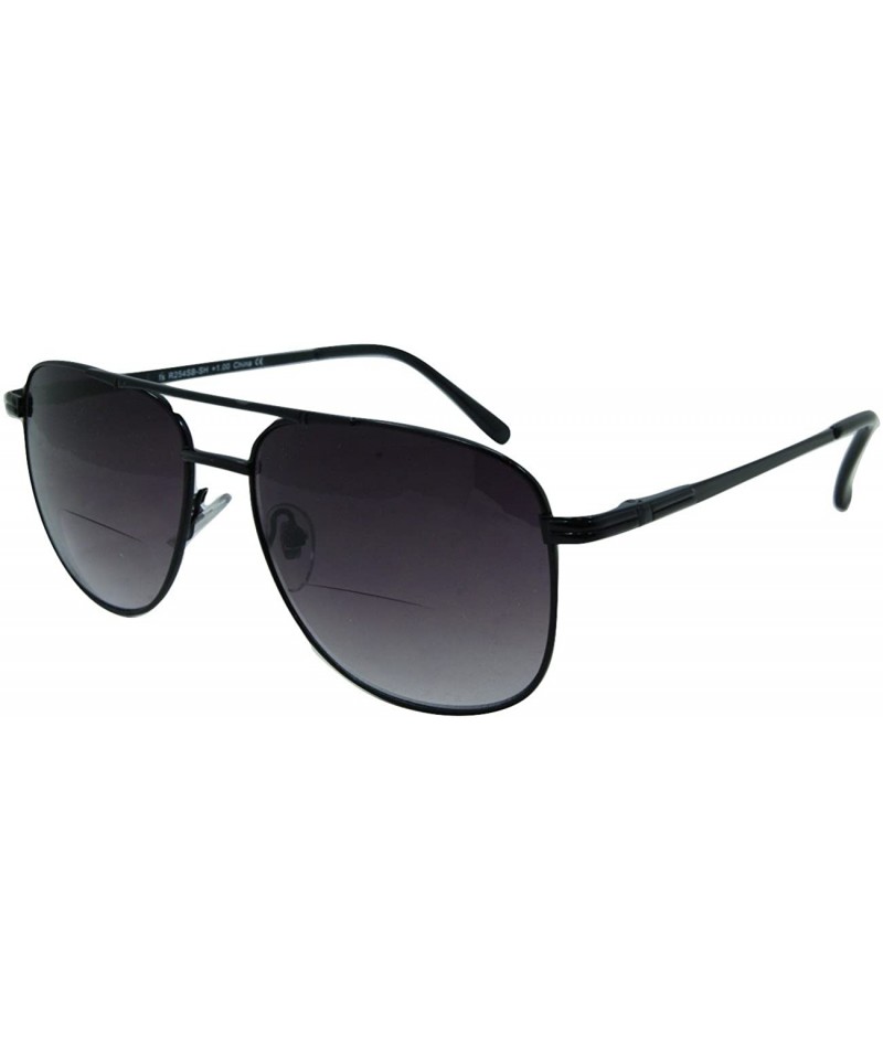 Square Chillin' Aviator Bifocal Sunglasses - Black - CM11JMEI6V7 $22.44