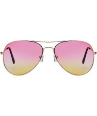 Aviator 3 Pairs Classic Aviator Sunglasses Two Tone Color Lens Gold Metal Frame - .Purple-pink-blue - C918NEHT8QH $11.42