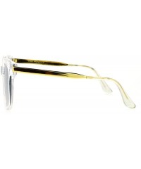 Wayfarer Womens Mirrored Mirror Lens Horn Rim Horned Metal Arm Sunglasses - Clear Silver - C212FLPHXVT $14.27