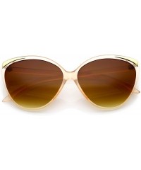 Cat Eye Women's Oversize Metal Accent Bold Cat Eye Sunglasses 61mm - Pink-gold / Amber - CI1856558S2 $11.31