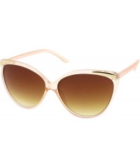 Cat Eye Women's Oversize Metal Accent Bold Cat Eye Sunglasses 61mm - Pink-gold / Amber - CI1856558S2 $11.31