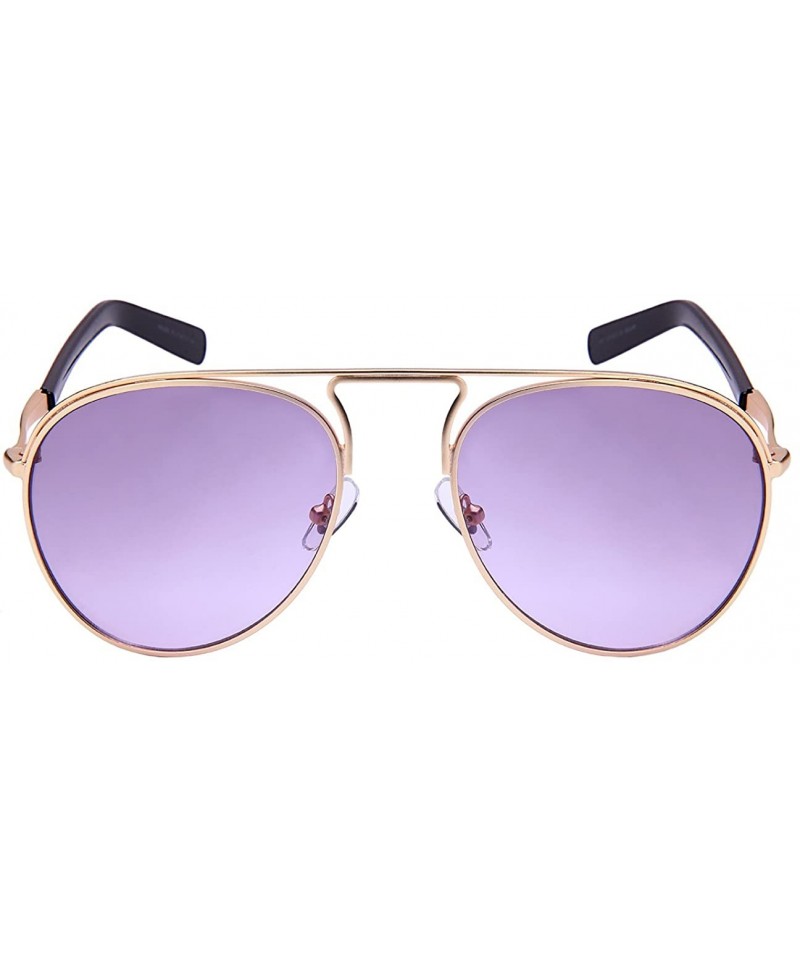 Modified Modern Metal Aviators with Gradient Lens 25144-AP - Gold ...