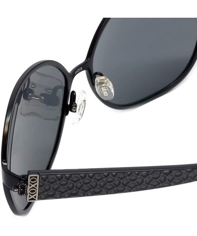 Oval Designer Sunglasses Capri in Black with Grey Lenses - CI18IA48YZ6 $34.36