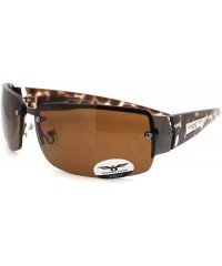 Rimless Rimless Rectangular Sunglasses Mens Designer Fashion Shades - Brown Tort - CO11CRQ2QZJ $11.13