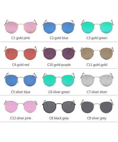 Aviator Unique Men Sunglasses Oculos De Sol Metal Frame Retro C18 Gold Light Red - C17 Gold Light Green - CO18YZWNGXU $8.48