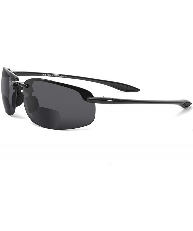 Sports Sunglasses for Men Women Tr90 Rimless Frame for Running Fishing  Baseball Driving MJ8001 - C6-black - CV19D6CY77N