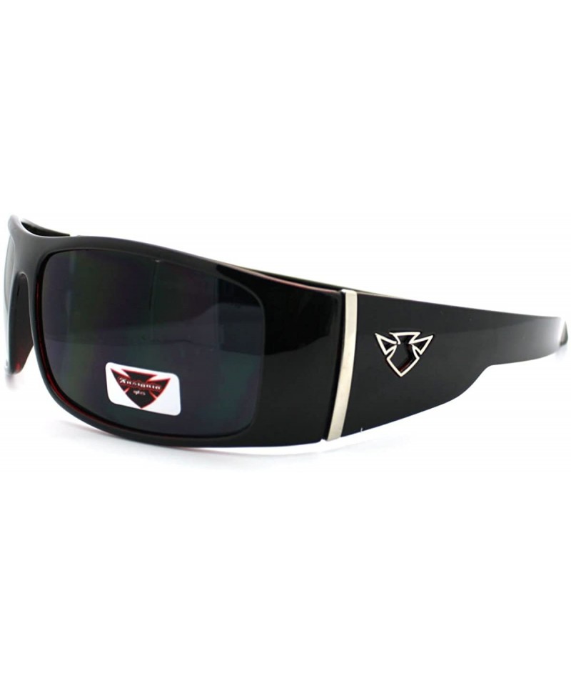 insignia optics classic men s thick temple warp around biker style sunglasses black red