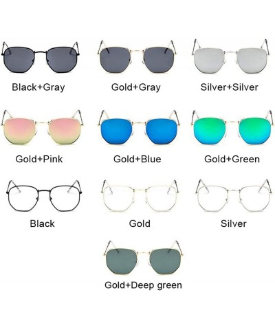 Round 2019 Retro Round Sunglasses Women Brand Designer Sun Glasses Alloy Mirror Ray Female Oculos De Sol - Gold Green - CJ198...