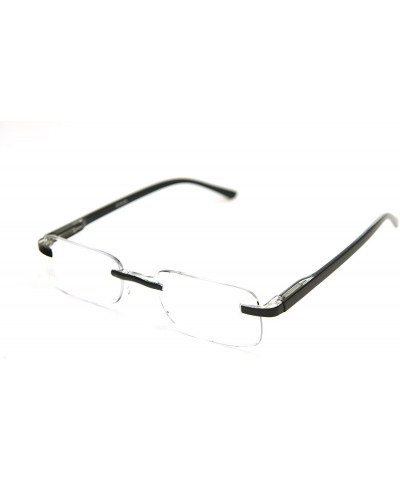 Super Lightweight Reading Glasses Free Pouch HalfRim - Shiny Black ...