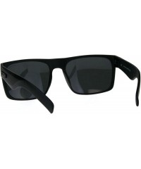 Sport Polarized Premium Kush All Black Flat Top Rectangular Sport Sunglasses - Matte Black Black Logo - CP18DI3HGL7 $16.99