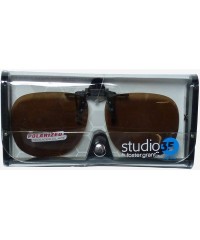 Square Studio 35 polarized clip on flip up sunglasses extra large square lens anti glare drive fish 100% UV - C519638EHEM $12.16