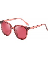 Oversized Polarized Retro Oversized Square Sunglasses for Women B2474 - Red - CZ18O6H0LRS $9.96