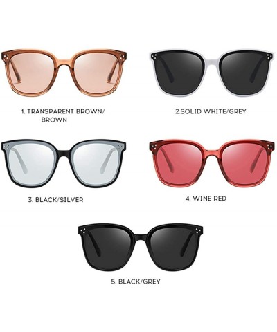 Oversized Polarized Retro Oversized Square Sunglasses for Women B2474 - Red - CZ18O6H0LRS $9.96