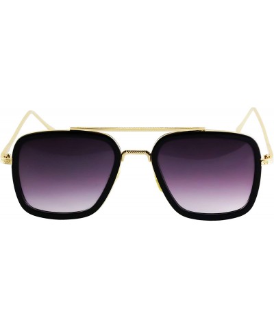 Aviator Retro Aviator Sunglasses Square Metal Frame for Men Women Spider Man Sunglasses - Gold - CG18WD06UK5 $11.32