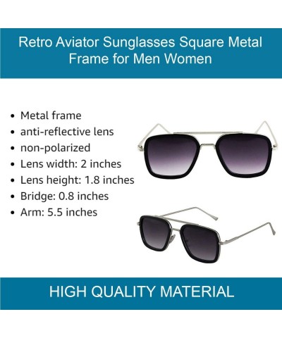 Aviator Retro Aviator Sunglasses Square Metal Frame for Men Women Spider Man Sunglasses - Gold - CG18WD06UK5 $11.32