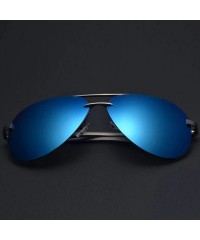Oval Men's Polarized Sunglasses Metal Alloy Driving Glasses 100% UV400 Protection Goggles Eyewear Pilot - C5197A2X5A9 $21.58