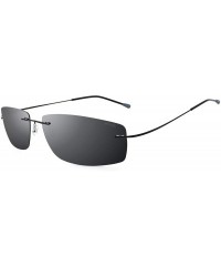 Goggle Ultra-light Titanium Rimless Polarized Aviator Sunglasses for Men (Driving Outdoor Special) - CN18MHNXQG9 $13.82