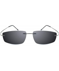 Goggle Ultra-light Titanium Rimless Polarized Aviator Sunglasses for Men (Driving Outdoor Special) - CN18MHNXQG9 $13.82