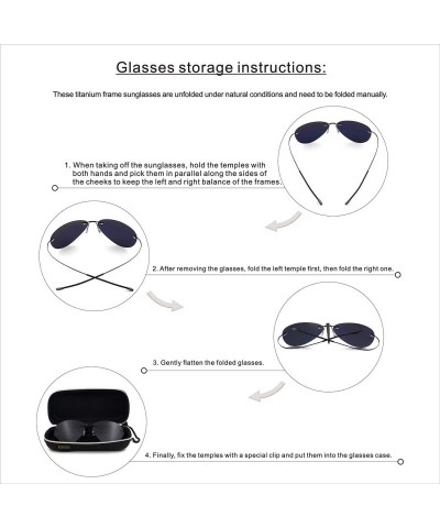 Goggle Ultra-light Titanium Rimless Polarized Aviator Sunglasses for Men (Driving Outdoor Special) - CN18MHNXQG9 $13.82