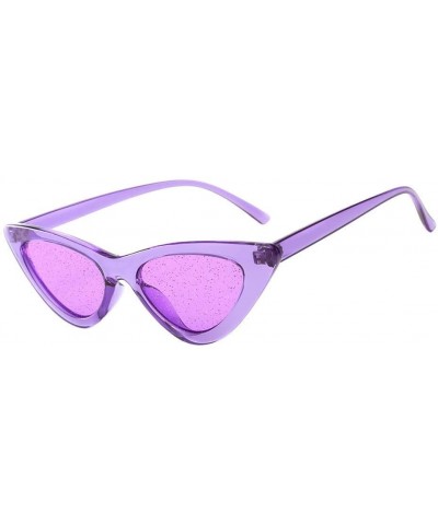 Cat Eye Women's Fashion Sunglasses-Cat Eye Sunglasses Jelly Sunshade Sunglasses Integrated Sexy Vintage Glasses (Purple) - C5...